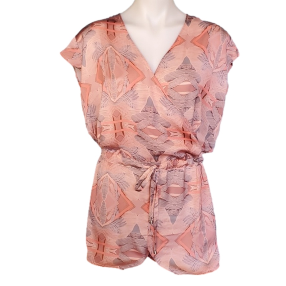 Nikita peach & coral silky breezy spring summer romper